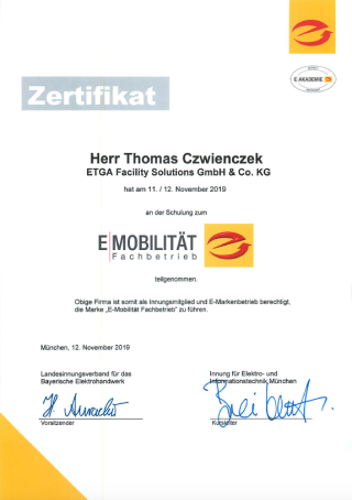 Zertifizierter E-Mobilität Fachbetrieb